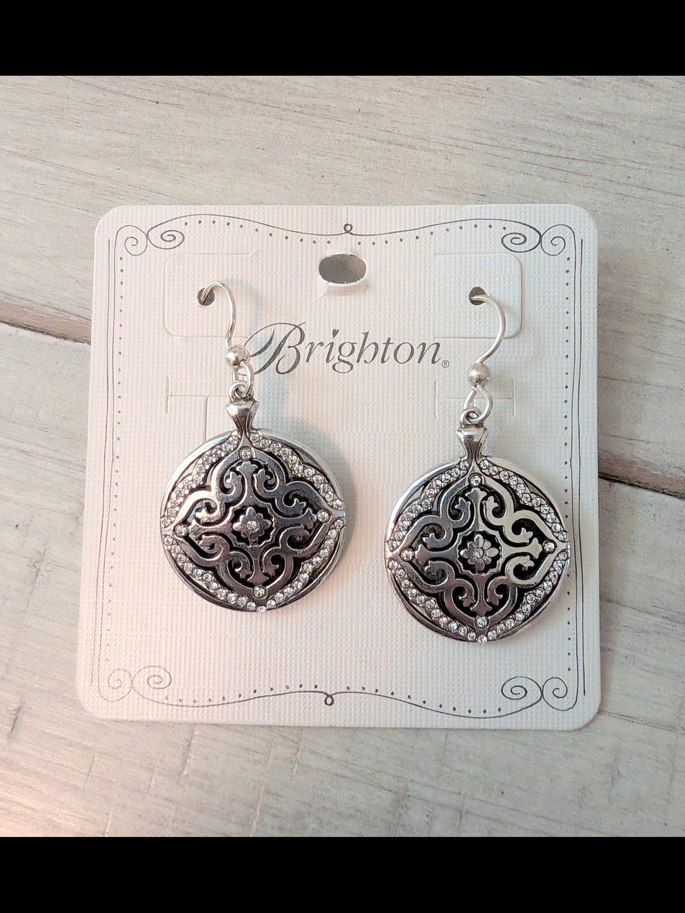 Brighton Alora dangle drop silver circle earrings